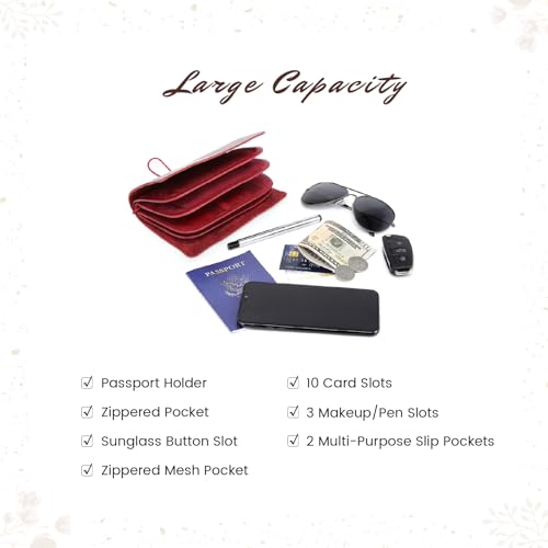 Image of OLD TREND Genuine Leather Nomad Organizer Travel Wallet | Women's Wallet Clutch Passport Holder