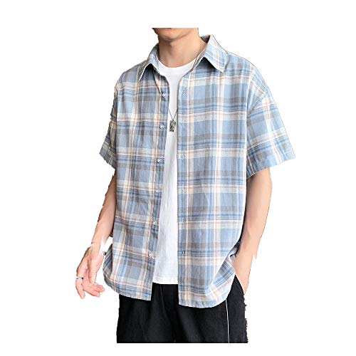 Preisvergleich Produktbild NOBRAND Herren Hemd, locker, lässig, kurzärmelig Gr. XL, blau