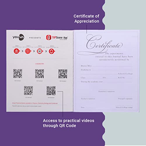 Image of YOUVA Navneet | Hard Bound /Hard Cover| Physics Practical Book with Video Content On The Go | 21.5X26.5 Cm | 1 Side Ruled & 1 Side Plain | 172 Pages
