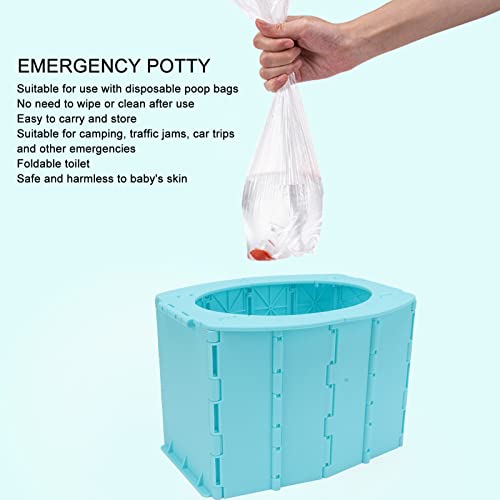 Kids Portable Toilet, Convenient and Practical Potty Training Toilet Easy to Carry and Store Foldable Travel Potty for Camping Traffic Jam and Car Travel
