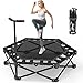Klappbares Fitness-Trampolin 106cm,Tragfähigkeit 200kg, 3-stufiger Verstellbarer Handgriff,geräuscharm & bodenschonend,Stabiler Sechseckrahmen für Kinder & Erwachsene,Indoor/Outdoor Nutzung