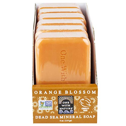 Orange Blossom Dead Sea Mineral Soap, Lightly, Naturally Scented 3.5 Ounce Bars, 6 pack, with Shea Butter, Argan Oil.