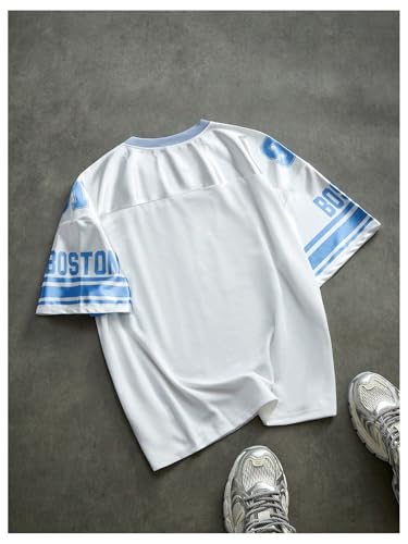 SOLY HUX Girl's Y2k Tops Number Graphic Tees V Neck Drop Shoulder Jersey Shirt Preppy Clothes2