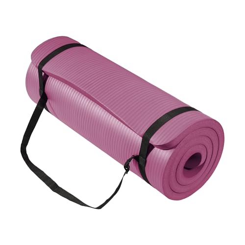 Yoga Mat 1-Inch Extra Thick High-Density Exercise Mat with Non-Slip