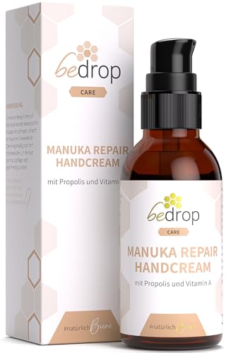 bedrop Manuka Repair Handcream feuchtigkeitsspendende Handcreme mit Manuka Honig, Bienenwachs, Propolis & Vitamin A bei trockenen & rissigen Händen anwendbar