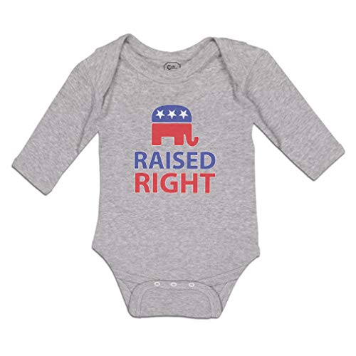 Cute Rascals Baby Clothes Long Sleeve Bodysuit Raised Right Republican Flag Boy & Girl Cotton