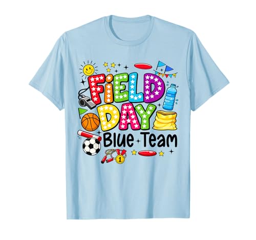 Field Day Blue Team Funny for Kids Teacher Field Day Games T-Shirt