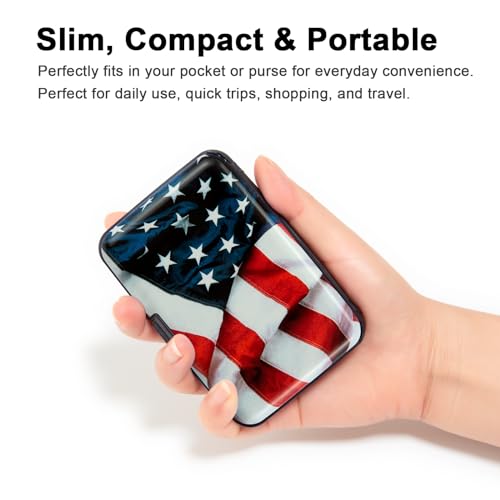 Image of Aluminum Wallet RFID Blocking Slim Metal Business ID Credit Card Holder Hard Case