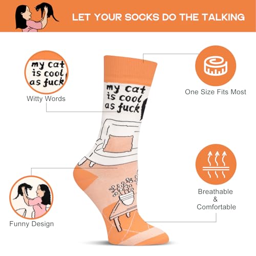Image of Funny Socks for Women and Teenage Girls, Cute Crazy Unique Novelty Gifts | Gifts for Valentines Birthdays Easter Mothers Day Christmas Stocking Stuffers