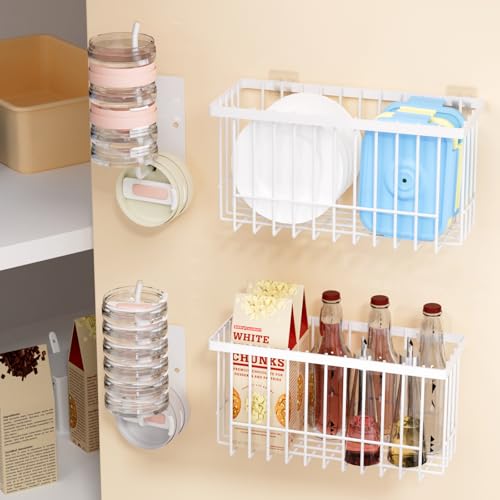 4 Pack Adhesive Cabinet Door Organizer - Tumbler Lid Organizer