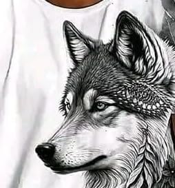Image of Men Cotton Wolf Printed T Shirt | Round Neck Half Sleeve Casual T-Shirt for Men | Regular Fit Graphic T Shirt