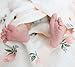 Little Jump Bamboo Muslin Swaddle Blankets - 2 Pack Floral & Flamingo Print Baby Swaddle Wrap for Girl Shower Gift (Floral & Flamingo)