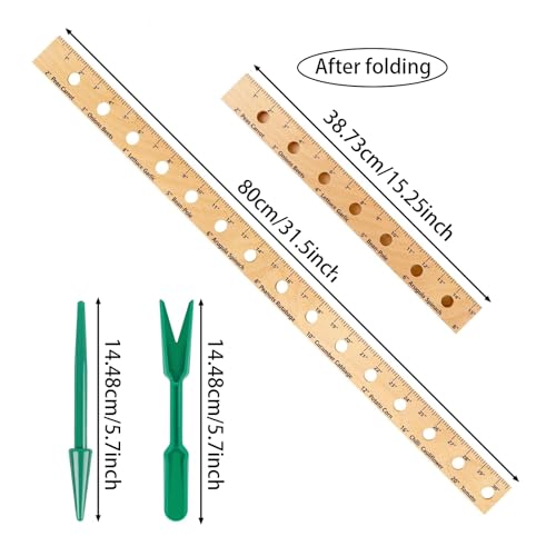 Regla Plegable de Madera para Siembra Precisa en Jardín miniatura 7