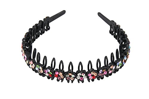 Yeshan Rhinestone and Crystal Teeth Comb Plastic Hairband Hair Hoop Headband for Women,Multicolor by Yeshan
