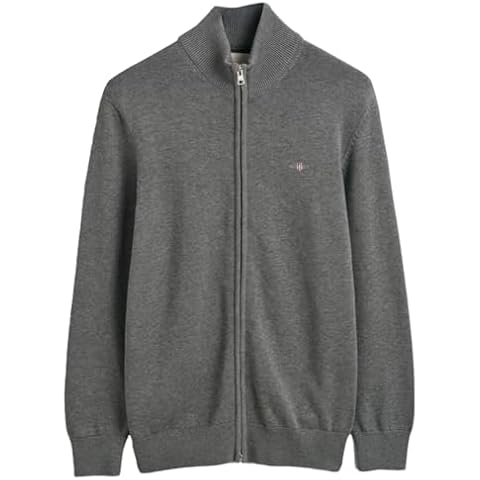 GANT Men's Dark Grey Cotton Zip Cardigan Cover