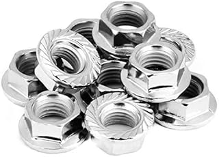 10pcs M10 x 1.25mm Hex Flange Nut Fine Serrated Thread Hexagonal Nuts Fastener with Pad