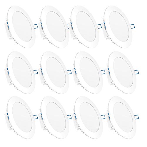 Sunco Lighting 12 Pack 6 Inch Slim LED Downlight, Integrated Junction Box, 14W=100W