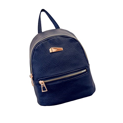 Mochila OULII Feminina Casual Texturizada - Preta