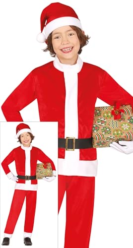 GUIRMA | Disfraz de Papá Noel Infantil (5-6 Años) - Pantalón, Cinturón y Gorro - Traje de Santa Claus para Navidad y Año Nuevo - Ideal para Niños en Fiestas de Disfraces - Rojo
