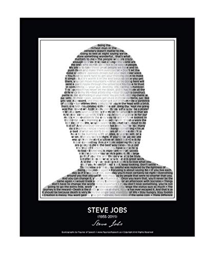 Inspirational Steve Jobs Quotes Poster. Steve Jobs Picture made of Steve Jobs quotes! Portrait. Wall Art. Home Decor. Print. 24"x 30" (unframed))