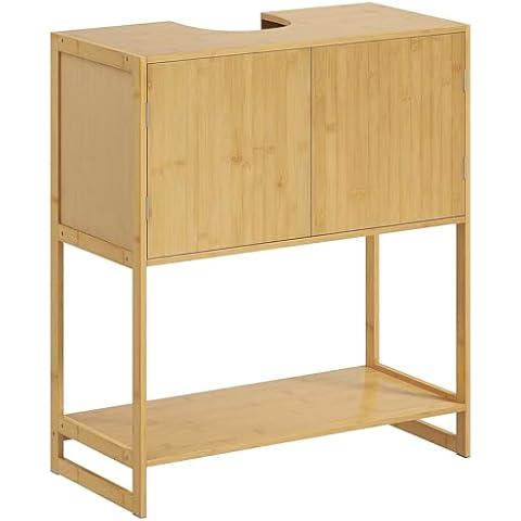 HOMCOM Meuble sous lavabo en bambou Cover