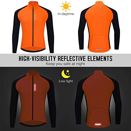 Jersey de ciclismo, Andoer Jérsei de ciclismo masculino respirável com zíper completo de mangas comp
