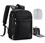 K&F CONCEPT Camera Backpacks for Photographers Travel Bag for Tripod Camera Lence Accessory with Laptop Compartment and Rain Cover Waterproof (Black-pu)