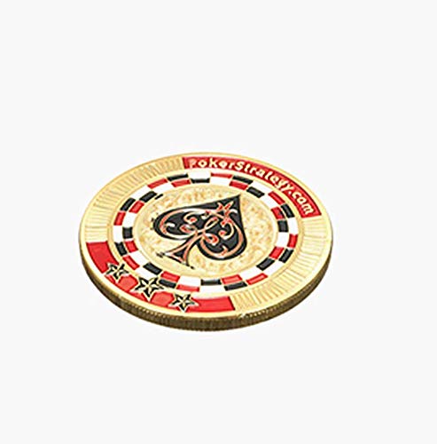 VIDOO Metal Poker Guard Card Chapado En Oro con Protector De Caja De Plástico Redondo Chip De Monedas