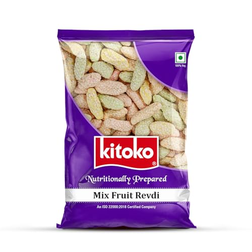 Image of Kitoko Mix Fruit Revdi | Sweet Sugar Revadi | Fresh and Crunchy Rewari | Til Sweets | Sesame Candy 200gm