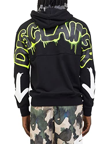 DISCLAIMER Felpa Uomo Nero/Giallo Fluo