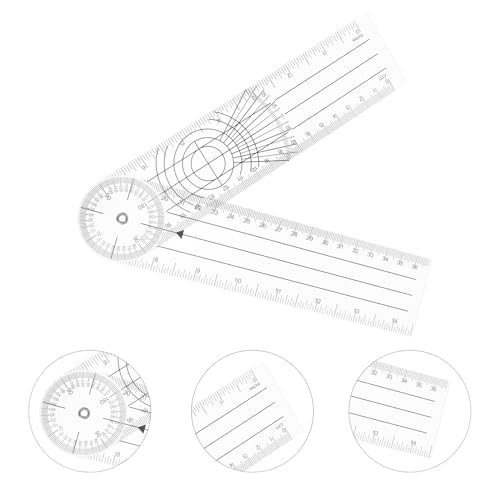 Goniómetro plástico transparente 8 pulgadas 4 piezas miniatura 7
