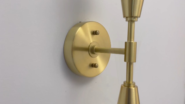 Image of BRIGHTTIA Vicky 2 Light Cone Socket Wall Sconce - Mid Century Modern Fixture for Wall & Ceiling - Minimalist Edison Lamp for Hallway and Bathroom Vanity - Brushed Gold (BW0027-2G)