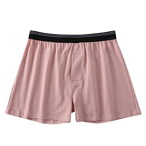 Calzoncillos tipo bóxer sueltos de rayón de bambú para hombre, ropa interior de algodón, holgada, talla grande, transpirable, refrescante, ligera, con bragueta de botón, pantalones cómodos elásticos