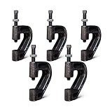 Highcraft PCLMPPL38-5 Heavy Duty Industrial Purlin Beam Clamp for 3/8'' Rod Max Load 400 lbs Uncoated Iron (5PK), Black