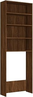 vidaXL Armario de Lavadora Cuarto de Baño Aseo Inodoro Secadora Estantería Estante Muebles Mobiliario Colada Almacenaje Color Roble Marrón 64x24x190cm