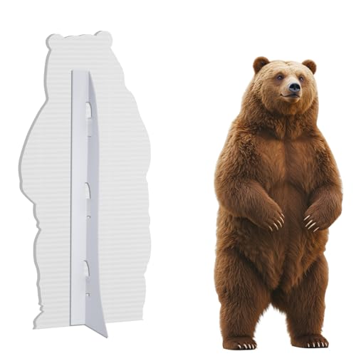 Image of Cardboard Cutout, Brown Bear, 2FT Life Size, 1 PC, Party Decor | Brown Bear Animal Standup Cardboard Cutout for Events, Birthday, Photos, Photo Booth, Party Decor, Home, Wedding