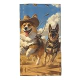 Design élégant : nos serviettes de bain de berger allemand Farm Corgi présentent un imprimé moderne sur un seul côté, ajoutant une touche de sophistication à vos essentiels du quotidien