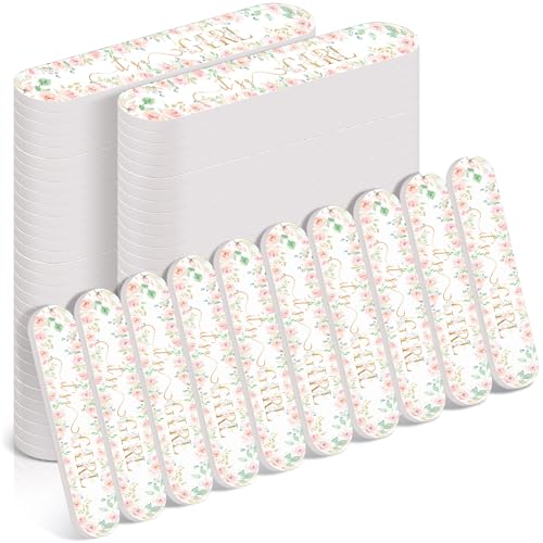 Lanties 50 Pcs Floral Baby Shower Favors Decorations Baby Sower Favors Games Winners Prizes Gifts Bulk Pink Emery Board Nail Files Gender Reveal Party Favors Souvenirs Gift Bags Stuffers for Guests