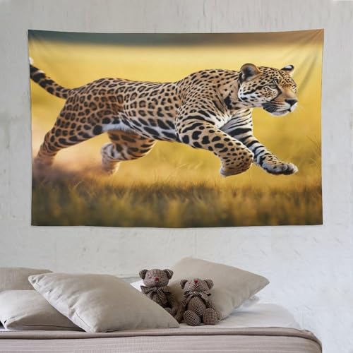 Tapisserie murale guépard 3D grand format 150x230cm tenture décoration
