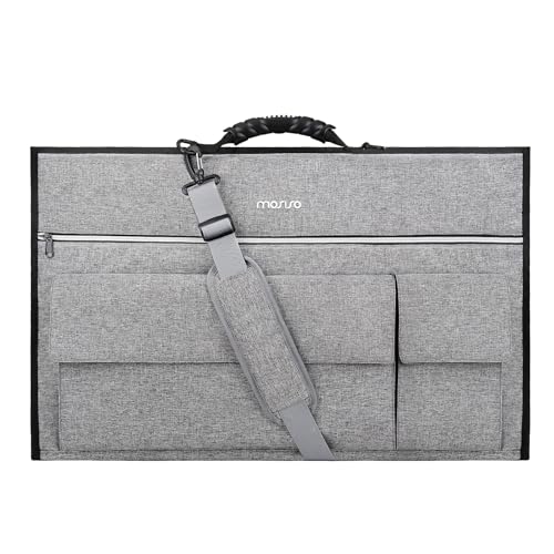 MOSISO Monitor Carrying Case 27 inch Padded Monitor Travel Bag Cover Case Protective Computer Monitors Handbag Dust Covers with Adjustable Shoulder Strap & 3 Pockets for 27 inch Monitors Gray