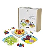 PlanToys® Creative Peg Board Wooden Toy for Kids Ages 3+ | Montessori Educational Game for Imagination, Fine Motor Skills & Coordination | Eco-Friendly Learning Set