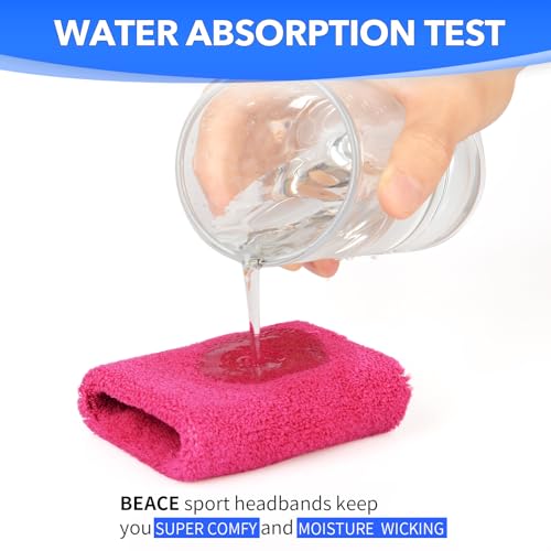 image for BEACE Sweatbands Sports Wristband for Men & Women - Moisture Wicking A