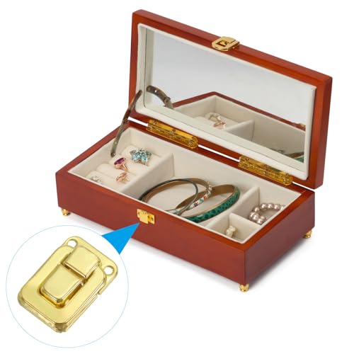 Image of PATIKIL Toggle Catch Lock 1.6 inch x 1.1 inch, 18 Pack Metal Buckle Hasp Lock Latch Clasp for Jewelry Box Wooden Case Decoration, Gold