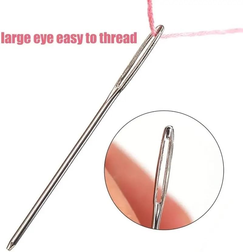 BREAKA 9 PCS Large Eye Blunt Sewing Needles Cross Stitch Knitting Needle Handmade Leather Embroidery Thread Needle Sewing Accessories (Color : D Style-20pcs)