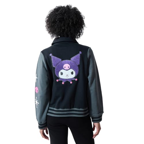 Bioworld Kuromi Women's Long Sleeve Varsity Jacket