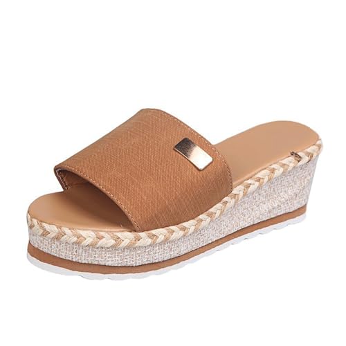 Sandales de marche pour femmes à talon compensé et bout ouvert d'été