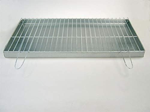 BitWa Bac à cendres et grille de barbecue avec poignées pliantes 80 x 40 cm