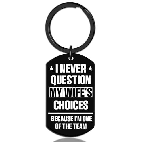 Klpoyu Regali per marito, anniversario, regalo divertente per uomini, portachiavi personalizzato per marito, regalo di compleanno per marito da moglie, regalo di San Valentino, regalo di Natale per