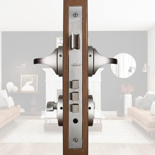 Image of Volo Mortise Door Lock Set with Brass Cylinder and 10 inch Lock Body for Home /Hotels /Office in Satin Finish (Satin Silver) Model No. 2089 (HOR) (Bedroom Door Mortise Lock)