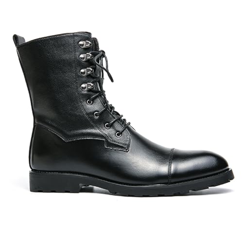 Men's Combat Boots Leather Military Boots Lace-up Motorcycle Riding Hunting Outdoor Casual Walking Shoes Cowboy Designer2